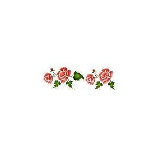 Rose Peony Border Stencil   Stencil only   adhesive backed 6 mil vinyl: Wall Decor Stickers: Industrial & Scientific