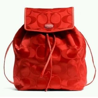 Coach Getaway Signature Packable Backpack Red Vermillion F77350 Shoes