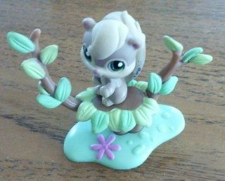 Squirrel #1372 (Skunk Mold, Brown, Green Eyes) Littlest Pet Shop (Retired) Collector Toy   LPS Collectible Replacement Single Figure   Loose (OOP Out of Package & Print): Everything Else