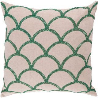 Surya COM 008 Hand Crafted 40% Cotton Holly Green 18" x 18" Geometric Decorative Pillow   Throw Pillows