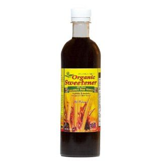 Organic All Natural Sweetener COCONUT SAP HONEY Syrup Manila Coco TM  16 oz : Concentrated sweet pure nectar from coconut fruit tree : Lower Glycemic Index @ 35 than Agave Syrup @ 42 or Maple Syrup @ 54 : Sugar Substitute Products : Grocery & Gourmet F