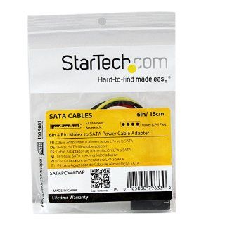 StarTech 6in 4 Pin Molex to SATA Power Cable Adapter (SATAPOWADAP): Computers & Accessories
