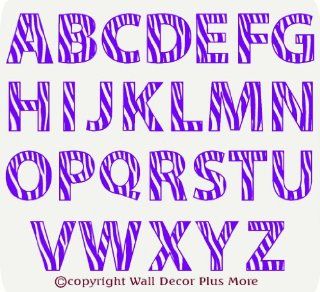 Purple Zebra Print Letter Wall Sticker Vinyl Decal 11inch Choose your Letter  