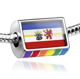 Neonblond Bead Rainbow "Mecklenburg Vorpommern" Flag region: Germany   Fits Pandora charm Bracelet: NEONBLOND Jewelry & Accessories: Jewelry