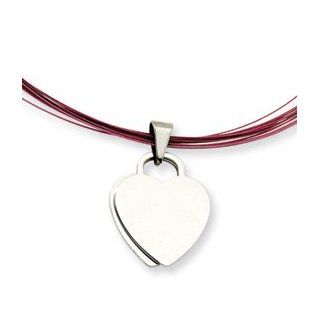 Stainless Steel Engraveable Dual Heart Pendant Necklace: Jewelry