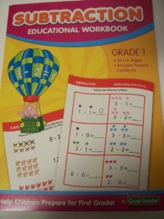Good Grades Educational Workbook ~ Subtraction (Grade 1) (Pig Hot Air Balloon Ride Cover; 2012) Toys & Games