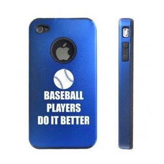 Apple iPhone 4 4S Blue D7263 Aluminum & Silicone Case Cover Baseball Players Do It Better: Cell Phones & Accessories