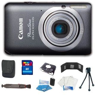 Canon PowerShot ELPH 100 HS 12 MP CMOS Digital Camera with 4X Optical Zoom (Grey) + 8GB Deluxe Accessory Kit : Point And Shoot Digital Camera Bundles : Camera & Photo