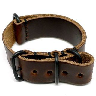 DaLuca NATO Watch Strap   Brown Chromexcel (PVD Buckle)  22mm at  Men's Watch store.