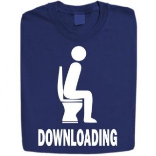 Stabilitees Funny Printed "Downloading" Design Mens T Shirts, Navy Blue, XX Large at  Mens Clothing store