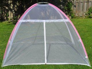 Portable see through mosquito net canopy, camping fun insect shield and bug screening tent Put cots, sleeping bag, small furniture & pool inside 70"(W)X76"(L)X56"(tip height) : Sports & Outdoors