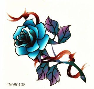 BT0042 Rose Flower, Temporary Body Skin Tattoo, Sticks On Almost Any Surface : Beauty