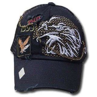 TRUCKER MESH SILVER EAGLE BLACK HAT CAP FASHION ADJ NEW Sports & Outdoors