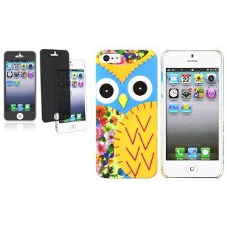 CommonByte Colorful Owl Rear Hard Case+Privacy Filter Protector Film For iPhone 5 5th G: Cell Phones & Accessories