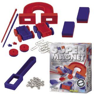 Kids Science Super Magnet Kit: includes a variety of magnets in different shapes and sizes, metal nuts, paper clips and more. Kit also includes instructions and fun magnet facts.: Toys & Games