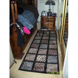 3x8' Animal Leopard Zebra Giraffe Patchwork Hallway Runner Rug Carpet   Bath Rugs