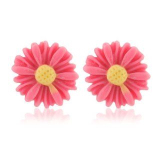 Pink flower daisy earrings   perfect for women and children   also available in yellow   includes gift bag K Starz exclusive Jewelry
