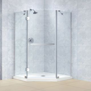 Dreamline SHEN203434001 Shower Enclosure, 34 3/8 by 34 3/8 PrismX Frameless Hinged, Clear 3/8 Glass Chrome