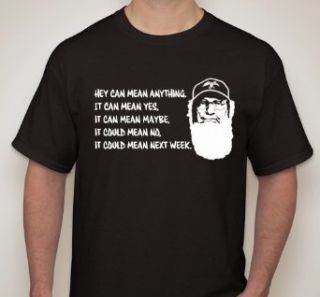 Hey Hey Can Mean Anything Hey Can Mean Yes Hey Can Mean No Hey Can Mean Maybe Hey Can Mean Next Week Uncle Si Duck Commander Duck Dynasty (2XL) Novelty T Shirts Clothing