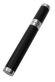 Premium Leather / Stainless Steel Cigar Tube / Holder (Approximately 8 1/4" X 54 R) (Black): Health & Personal Care