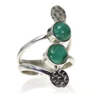 Malachite Women Ring (size: 6.50) Handmade 925 Sterling Silver hand cut Malachite color Green 5g, Nickel and Cadmium Free, artisan unique handcrafted silver ring jewelry for women   one of a kind world wide item with original Malachite gemstone   only 1 pi