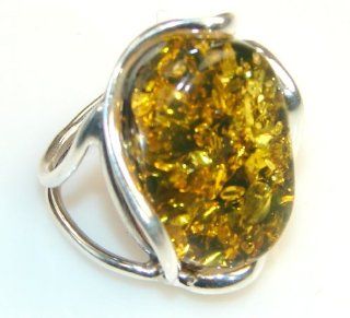 Amber Women's Silver Ring Size: 5 3/4 7.30g (color: brown, dim.: 1, 1, 3/8 inch). Amber Crafted in 925 Sterling Silver only ONE ring available   ring entirely handmade by the most gifted artisans   one of a kind world wide item   FREE GIFT BOX: Jewelry