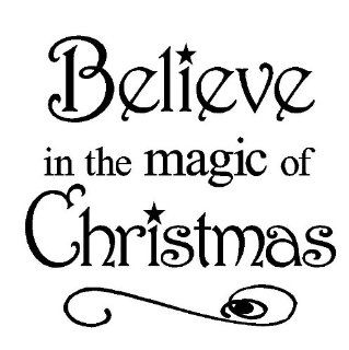 Believe in the Magic of Christmas 12x12 vinyl wall art decals sayings words lettering quotes home decor   Wall Decor Stickers