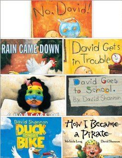 David Shannon Seven Book Set Includes a Bad Case of Stripes; David Gets in Trouble; David Goes to School; Duck on a Bike; How I Became a Pirate; No, David!; and the Rain Came Down (Paperback Collection) : Prints : Everything Else
