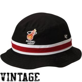 47 Brand Miami Heat Bucket Hat   Black