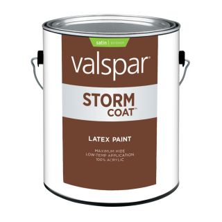 Valspar Storm Coat 128 fl oz Exterior Satin White Latex Base Paint