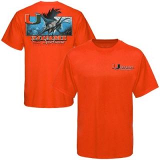 Big Man on Campus Miami Hurricanes Sportsman Marlin T Shirt   Orange