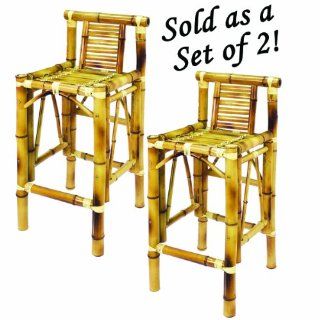 Enduring Bamboo Bar Stools   Set Of Two   Tropical, Exotic, Tiki, Elegant, Comfortable, Best, Designer   Great For Kitchen, Game Room, Patio, Outdoors   Great Party Starter   Order Two Or More Today   Let The Party Begin!   Barstools With Backs