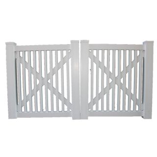 Boundary 6 Ft X 8 Ft White Privacy Drive Vinyl Fence Gate