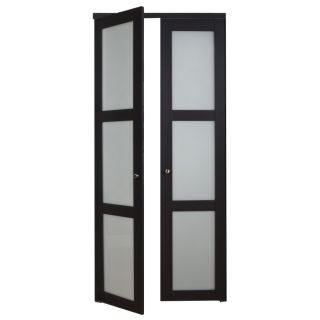 ReliaBilt 3 Lite 36 in x 6 ft 8 1/2 in Espresso Composite Pivot Closet Doors