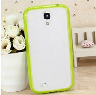Big Mango High Quality Candy Color Series Soft TPU Frame and Hard Clear Below Cover Case for Samsung Galaxy S4 SIV I9500 Frosted Back Green: Cell Phones & Accessories