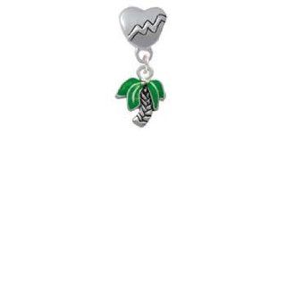 Mini Enamel Palm Tree Heartbeat Charm Bead Dangle: Delight & Co.: Jewelry