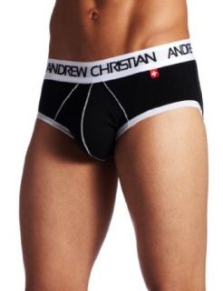 Andrew Christian Men's Active Shape Shock Jock Brief, Black, X Small at  Mens Clothing store