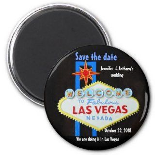Las Vegas Weddings personalized Save the Date Magnets: Refrigerator Magnets: Kitchen & Dining