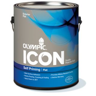 Olympic 124 fl oz Exterior Flat White Latex Base Paint with Mildew Resistant Finish