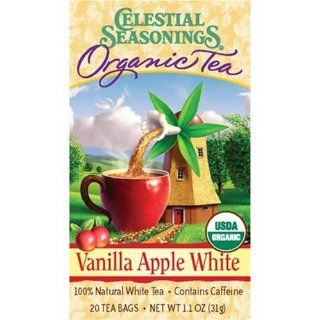 Celestial Seasonings Organic Tea, Vanilla Apple White, Contains Caffeine, 20 Tea Bags, 1.1 Ounce (Pack of 6) : Grocery & Gourmet Food