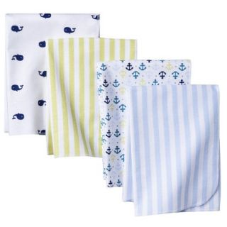 4pk Flannel Receiving Blankets   Whales n Waves by Circo