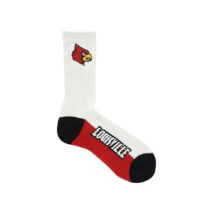 Louisville Cardinals For Bare Feet Crew White 506 Sock