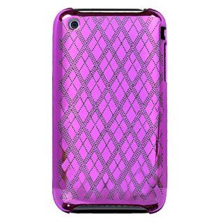 Hard Plastic Snap on Cover Fits Apple iPhone 3G 3GS Hot Pink Diamond Check Electroplated Slim Back AT&T (does NOT fit Apple iPhone or iPhone 4/4S or iPhone 5/5S/5C): Cell Phones & Accessories