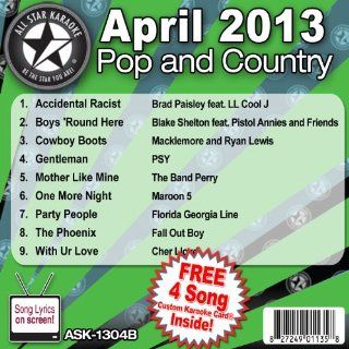 All Star Karaoke April 2013 Pop and Country Hits B (ASK 1304B): Music