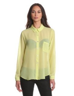 VELVET BY GRAHAM & SPENCER Women's Raine Button Down Blouse, Lime, Petite at  Womens Clothing store: Button Down Shirts