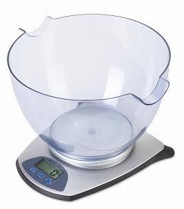 GSI Super Quality Electronic Digital Portable Kitchen Scale With 3.6 Liter Bowl   Built In Countdown Timer   High Precision Exact Weight And Measurement Up To 11 LB's   For Cooking, Diet Control Etc.   Large LCD Display And Clock: Kitchen & Dining