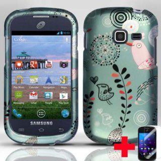 Samsung Galaxy Discover S730g Galaxy Centura S738cDANDELION BIRD DESIGN RUBBERIZED HARD PLASTIC 2 PIECE SNAP ON CELL PHONE CASE + SCREEN PROTECTOR, FROM [TRIPLE8ACCESSORIES]: Cell Phones & Accessories