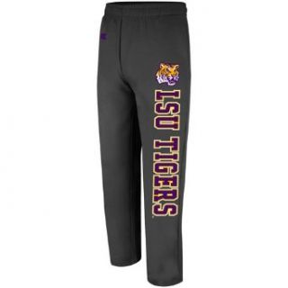 NCAA LSU Tigers Automatic Fleece Pants   Charcoal (Large) Clothing
