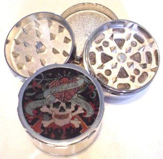 HERB GRINDER Tattoo Love Kills Slowly Metal Magnetic Pollen Screen 3 pc 50mm : Spice Mills : Everything Else