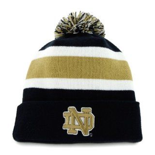Notre Dame Fighting Irish Gold Letter "Breakaway" Beanie Hat with Pom   NCAA Cuffed Winter Knit Toque Cap : Sports Fan Baseball Caps : Sports & Outdoors